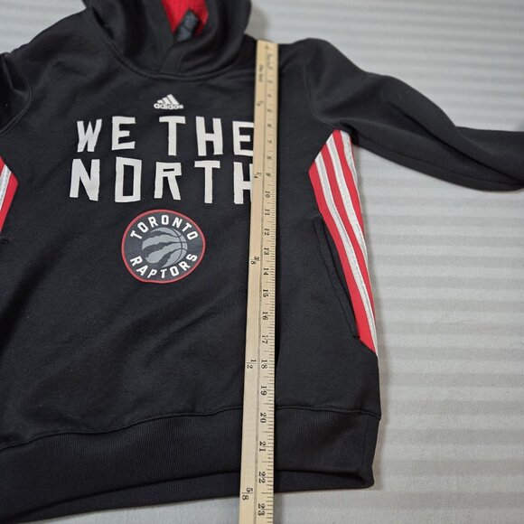 Toronto Raptors Hoodie Youth Medium Black NBA Basketball Adidas We The North - Picture 7 of 9